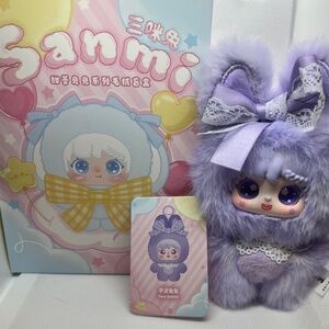 Sanmi Kawaii Purple Bunny bag charm key chain Taro Rabbit